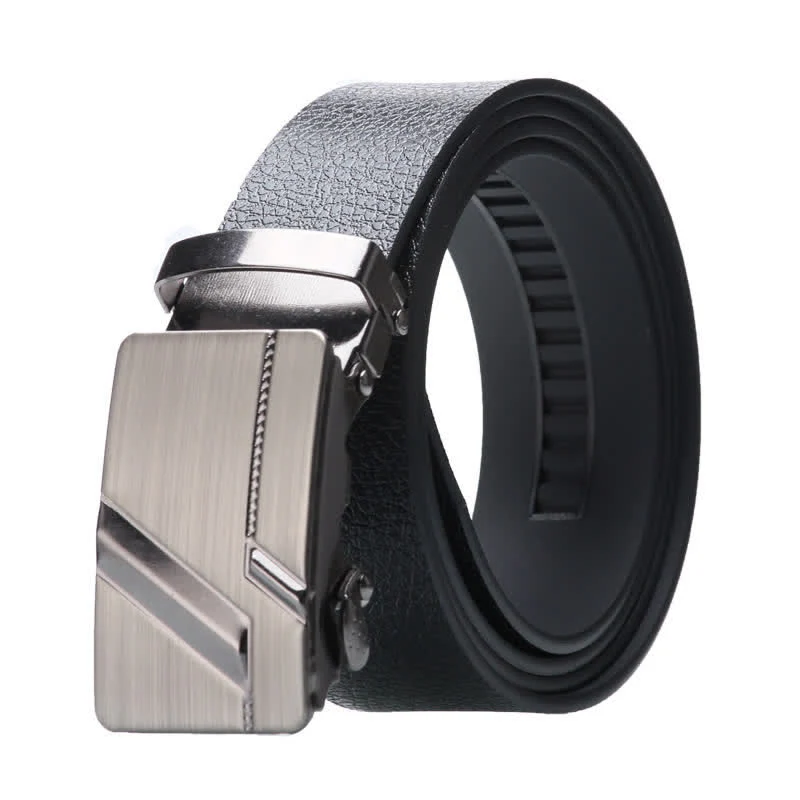 Men's Business Automatic Buckle Black Leather Belt - Image 17