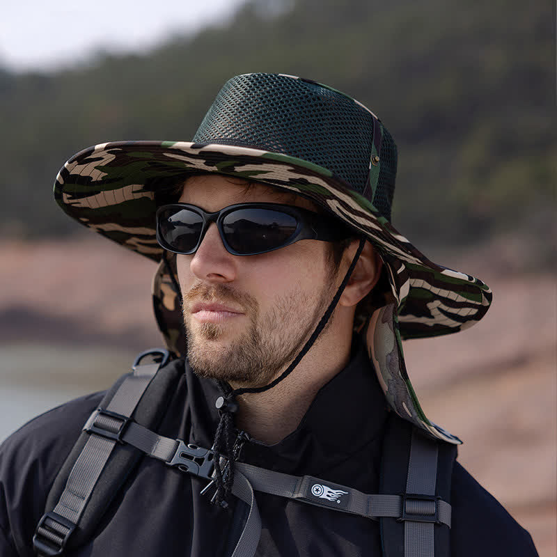 Men's Camouflage Sun Mesh Design Bucket Hat - Image 15
