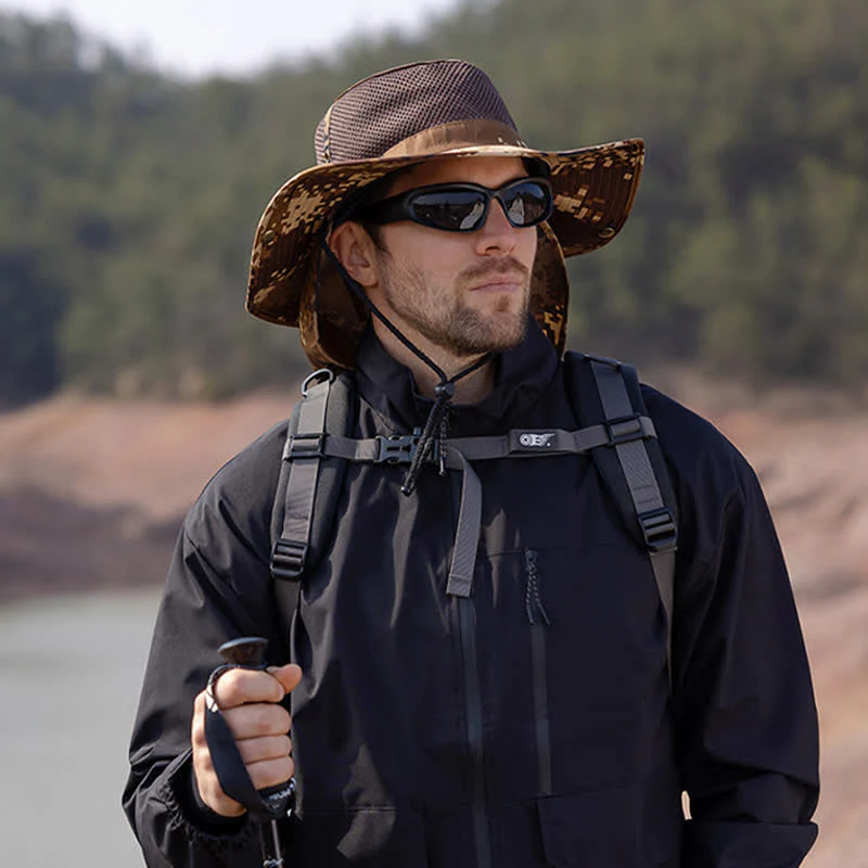 Men's Camouflage Sun Mesh Design Bucket Hat - Image 7