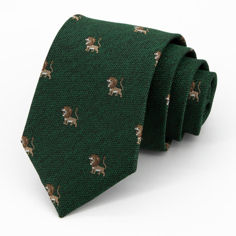Men's Cartoon Animal Hunter Lion Necktie - Image 5
