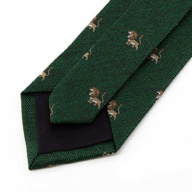 Men's Cartoon Animal Hunter Lion Necktie - Image 8