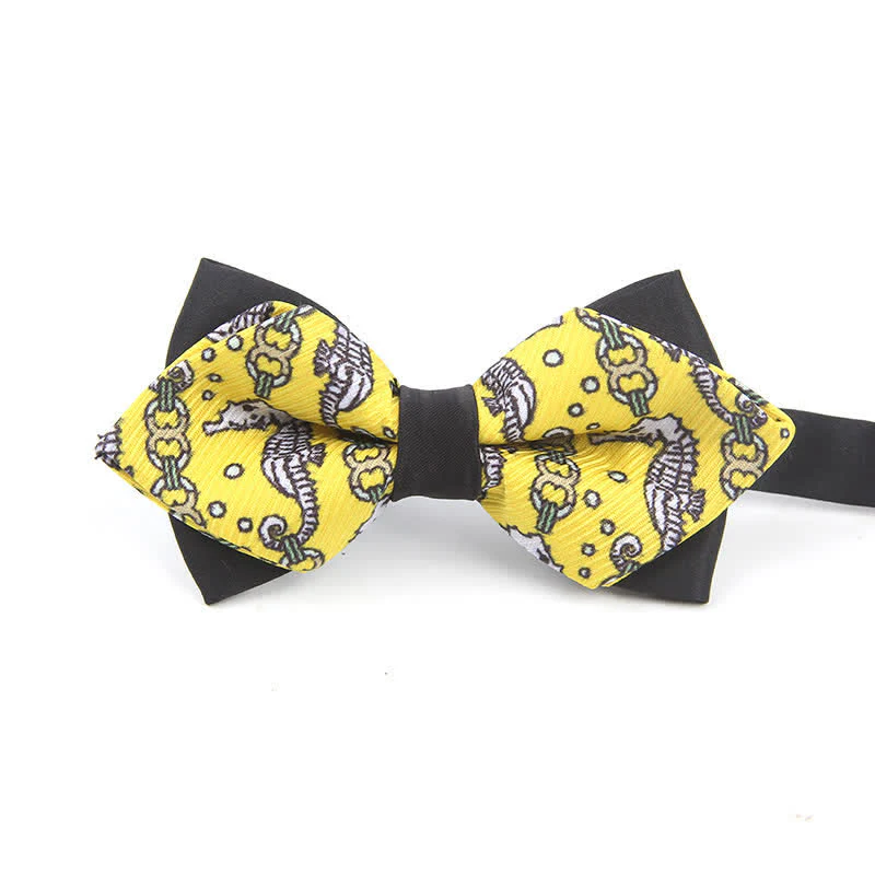 Men's Cartoon Sea Horse Pointy Bow Tie - Image 5