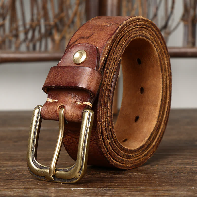 Men's Carving Crack Ship Anchor Leather Belt - Image 10