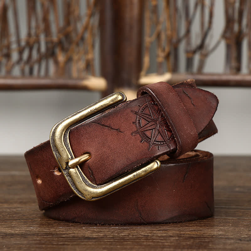 Men's Carving Crack Ship Anchor Leather Belt - Image 14