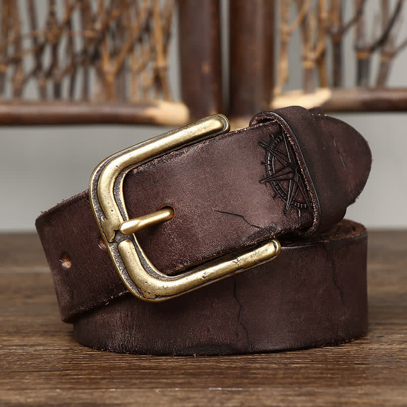 Men's Carving Crack Ship Anchor Leather Belt - Image 5
