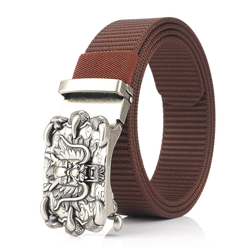 Men's Casual Dragon Decor Nylon Belt - Image 14