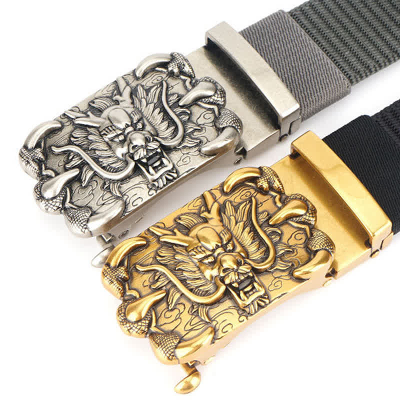 Men's Casual Dragon Decor Nylon Belt - Image 4