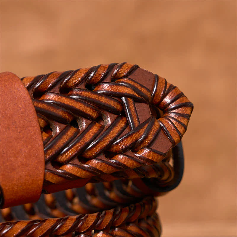 Men's Casual Handwoven Braided Leather Belt - Image 4