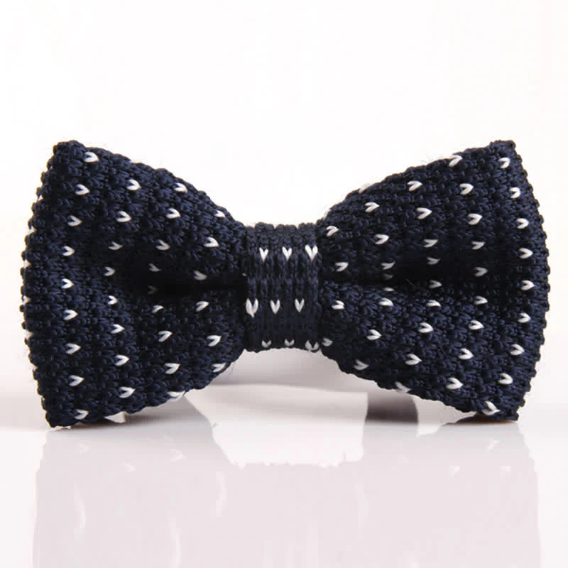Men's Casual Herringbone Accents Knitted Bow Tie - Image 2