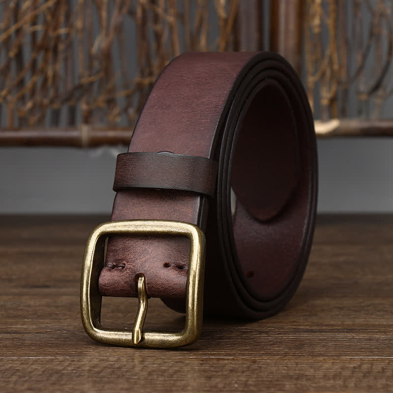 Men's Casual Jacket Soft Cowskin Leather Belt - Image 11