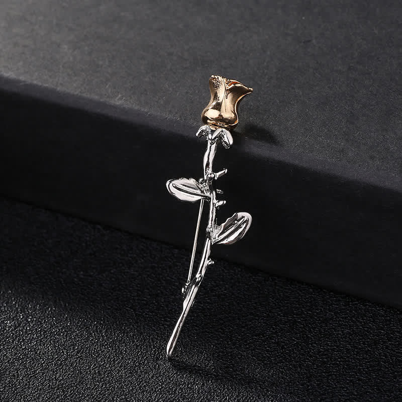 Men's Charming Rose Stem Brooch - Image 3