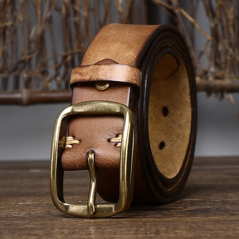 Men's Chic Distressed Cracked Leather Belt - Image 8
