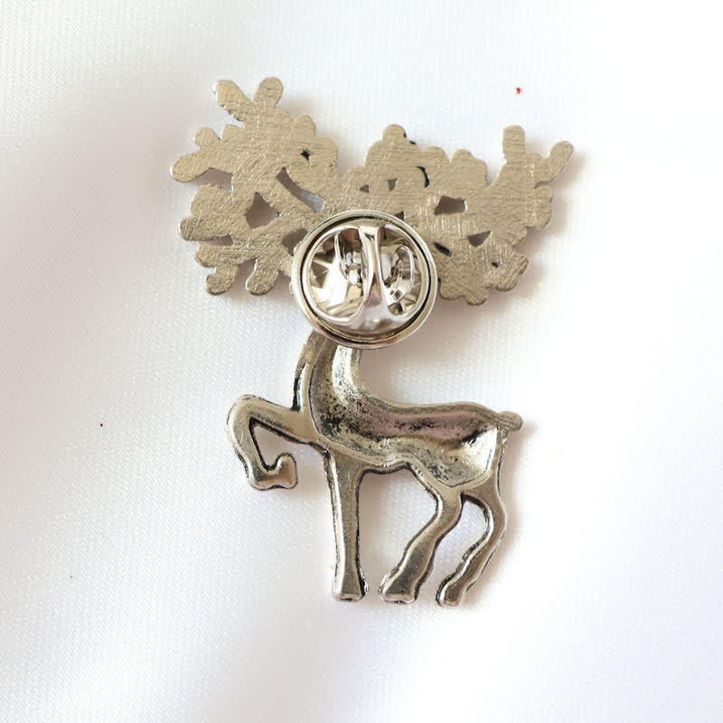 Men's Christmas Elk Silver Deer Suit Accessory Brooch - Image 4
