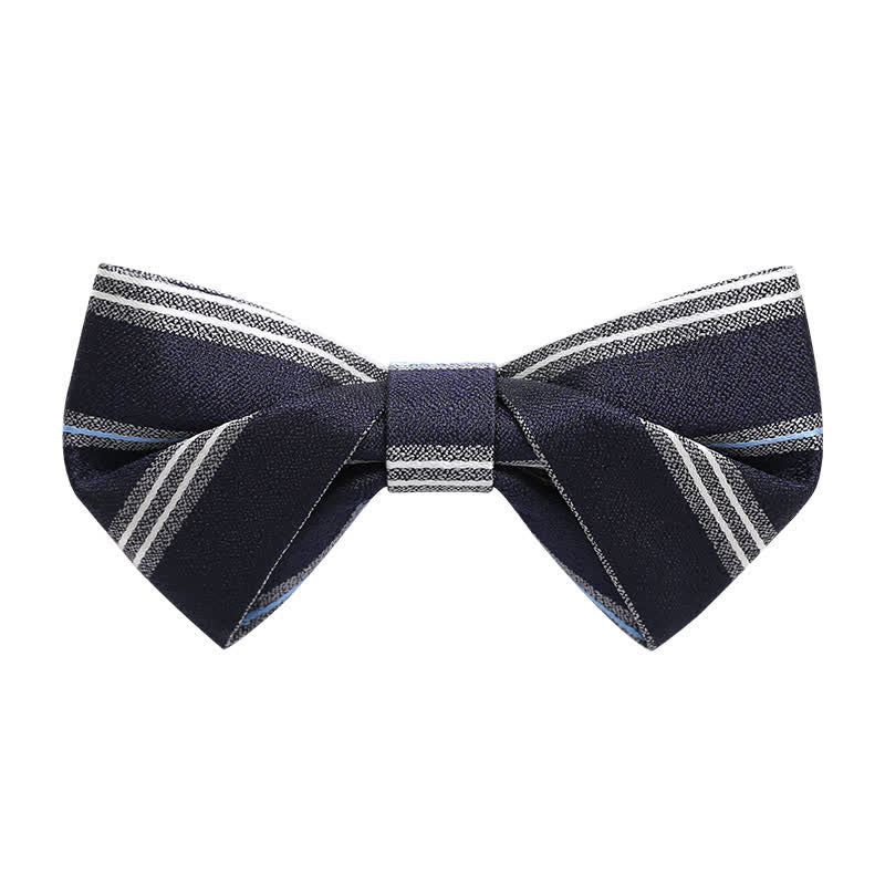 Men's Classic Navy Striped Business Bow Tie - Image 3