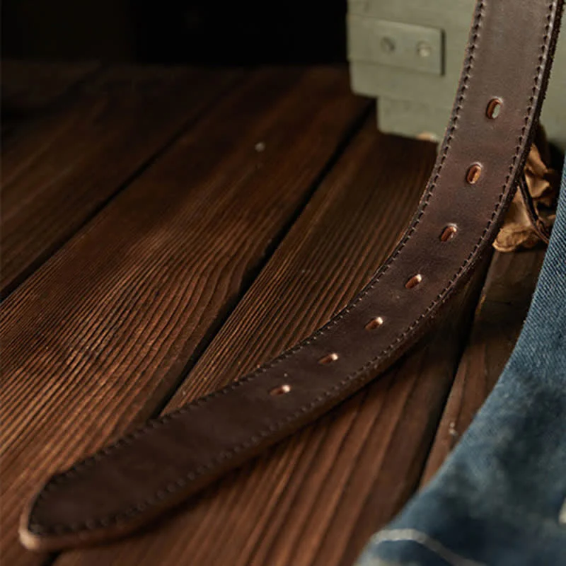 Men's Classic Textured Cowboy Leather Belt - Image 7