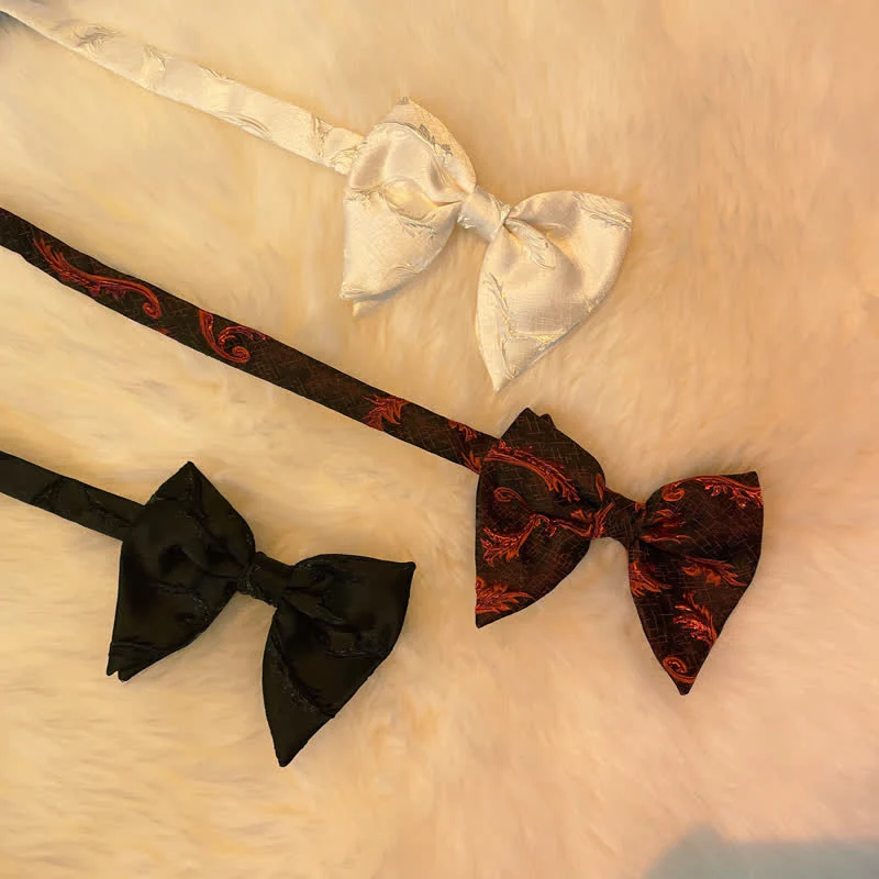 Men's Classical Floral Jacquard Oversized Pointed Bow Tie - Image 2