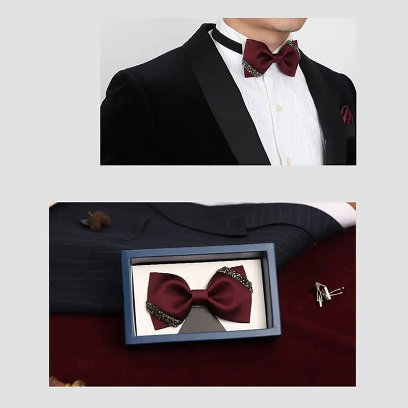 Men's Classy Rhinestone Wedding Bow Tie - Image 2