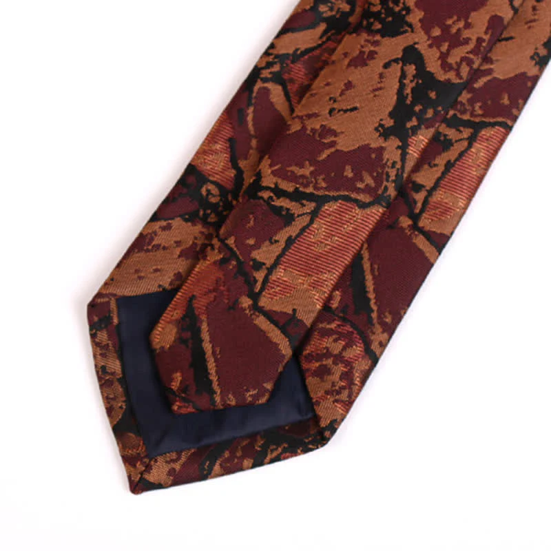 Men's Coffee Abstract Graphic Necktie - Image 4