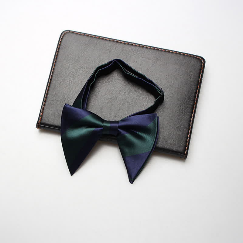 Men's College Striped Oversized Pointed Bow Tie - Image 3