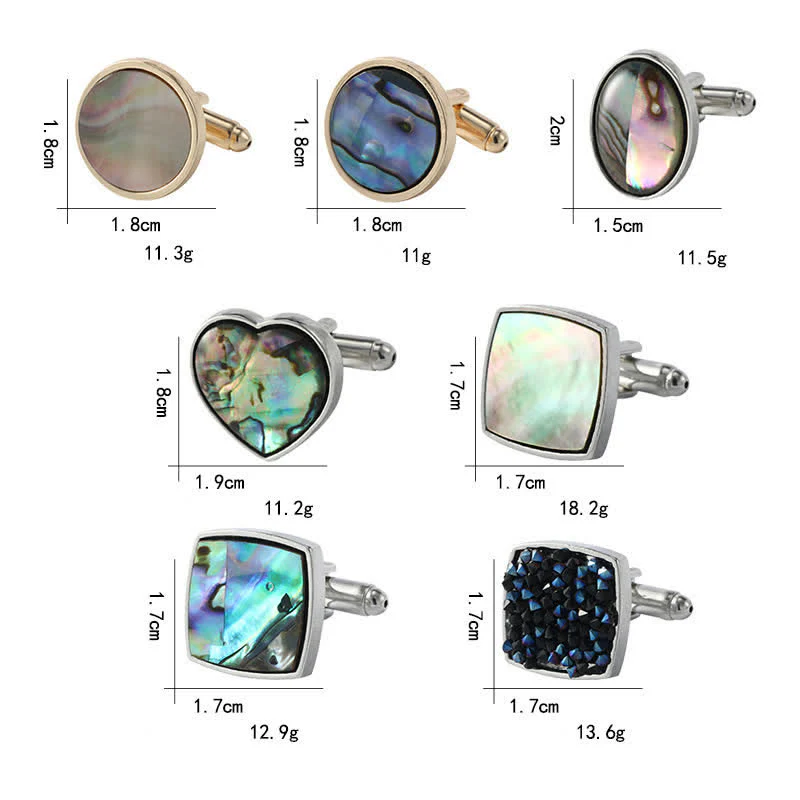 Men's Colorful Abalone Shell Stone Shirt Cufflinks - Image 5