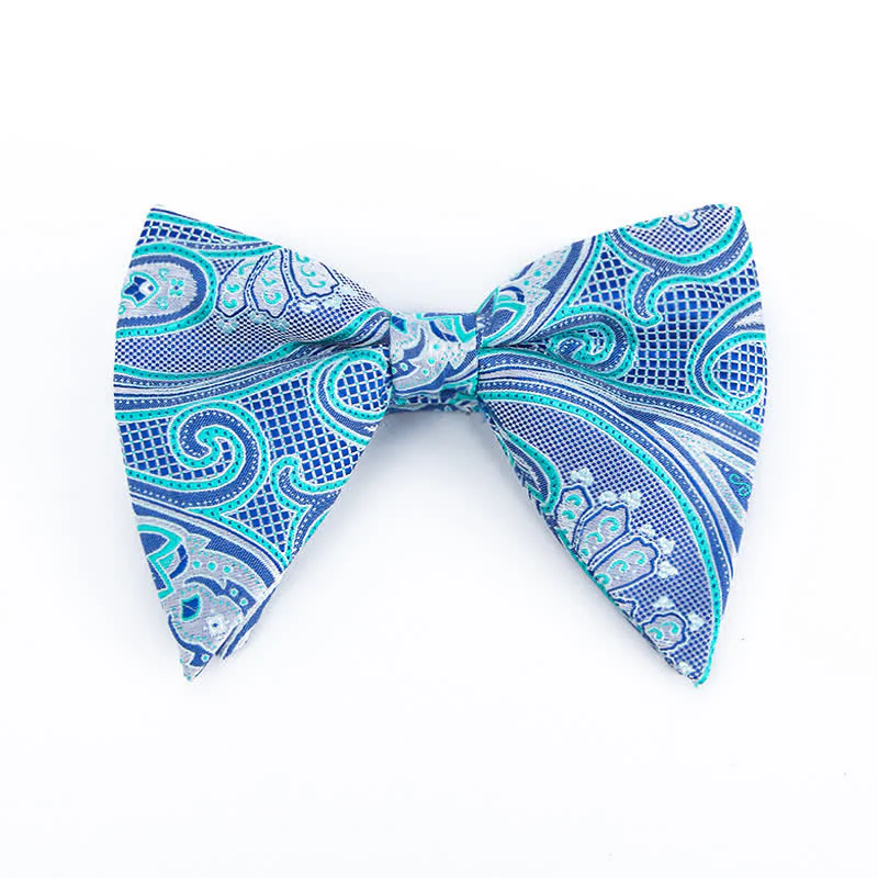 Men's Colorful Paisley Oversized Pointed Bow Tie - Image 16