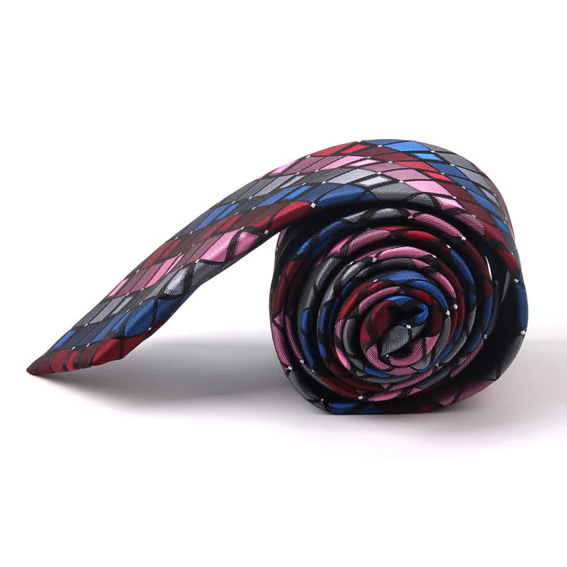 Men's Colorful Patch Square Checkered Necktie - Image 4
