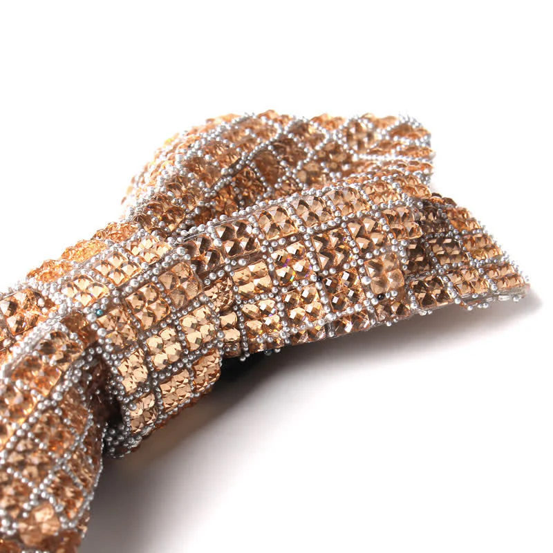 Men's Colorful Rhinestones Sequin Shining Pointed Bow Tie - Image 7