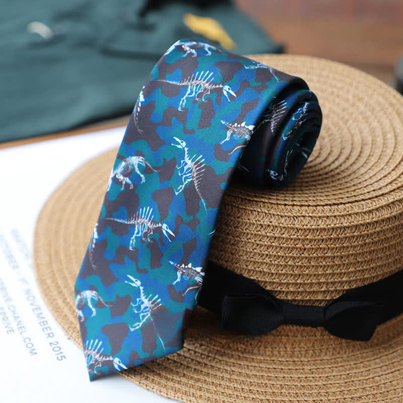 Men's Colourful Prehistoric Creatures Necktie - Image 13