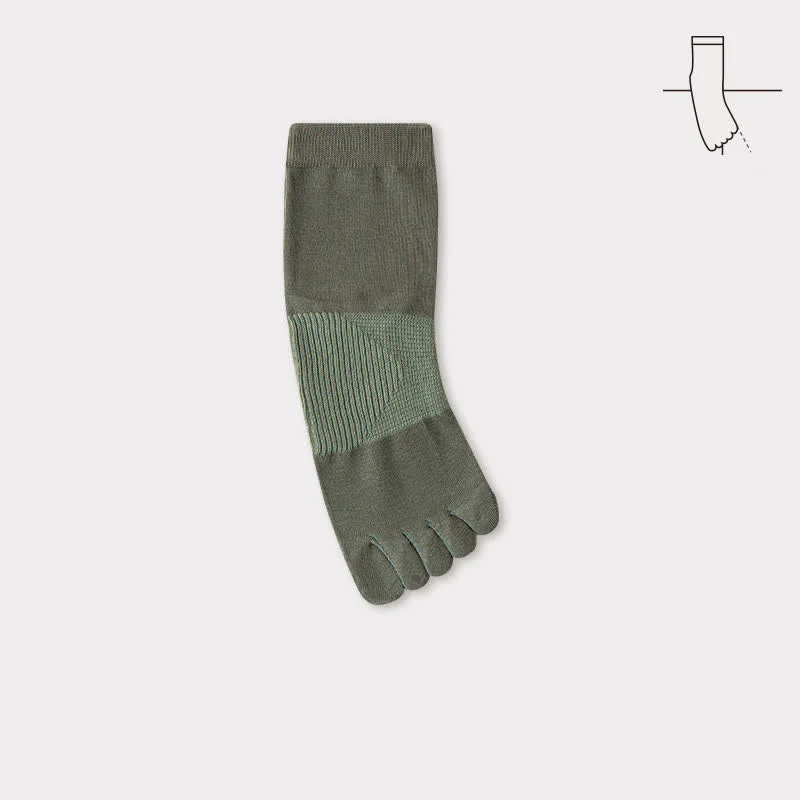Men's Comfort Pure Cotton Split Five Toes Crew Socks - Image 11