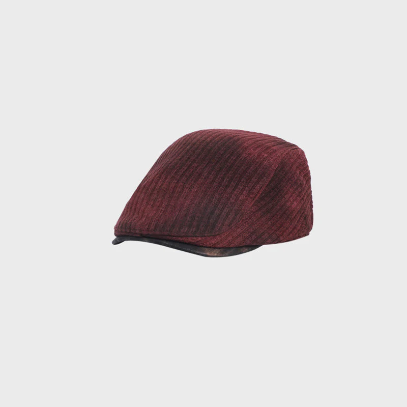 Men's Corduroy Tie-Dye Retro Winter Beret Hat - Image 9