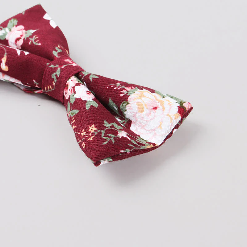 Men's Cotton Forest Floral Printing Bow Tie - Image 16
