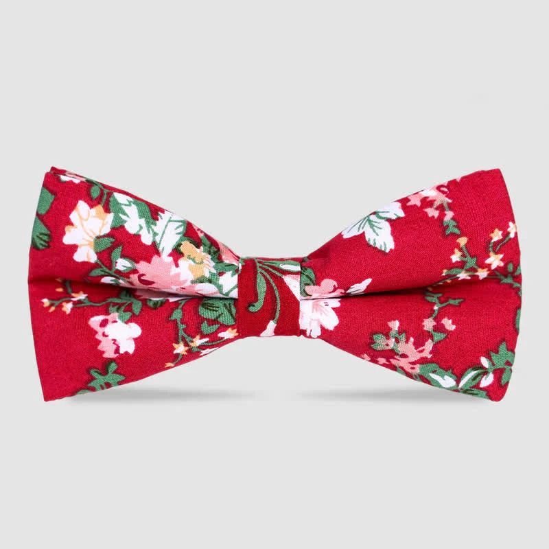 Men's Cotton Forest Floral Printing Bow Tie - Image 4