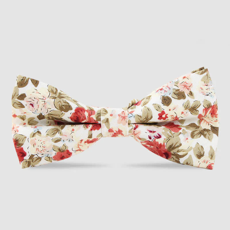 Men's Cotton Forest Floral Printing Bow Tie - Image 6