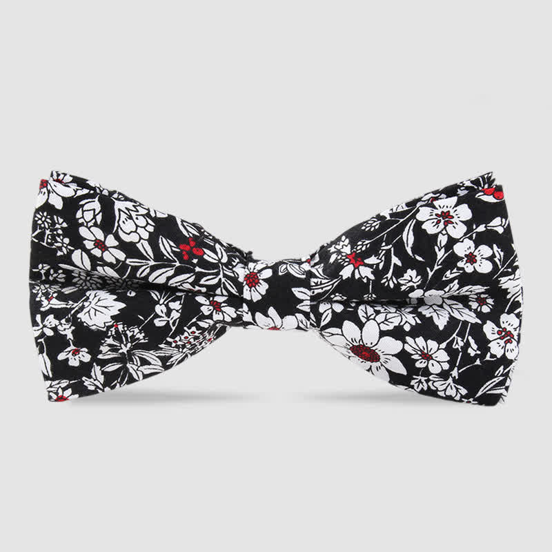 Men's Cotton Forest Floral Printing Bow Tie - Image 9