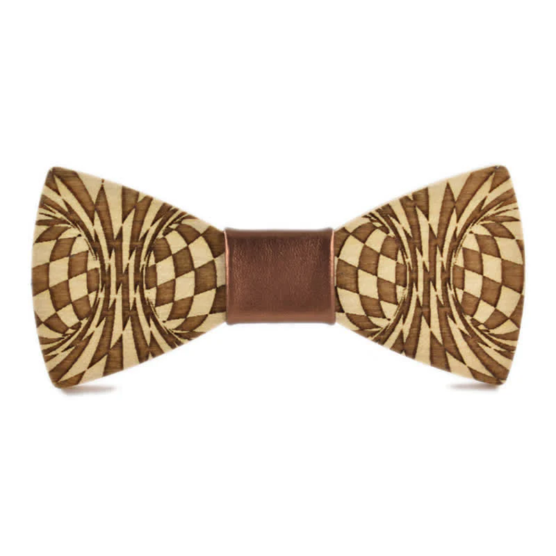 Men's Creative Dizzy Engraving Pattern Wooden Bow Tie - Image 7