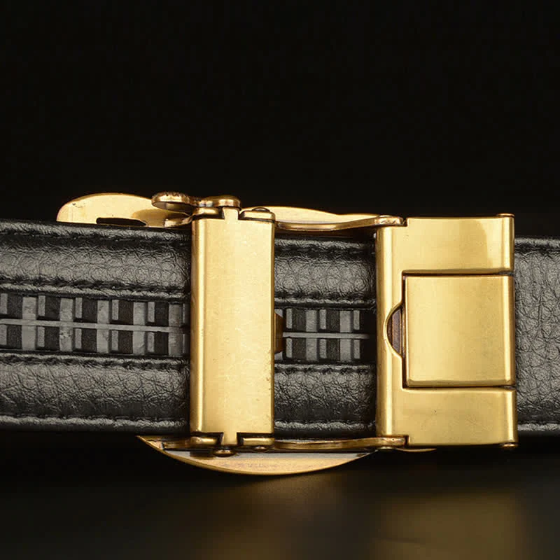 Men's Crocodile Buckle Alligator Pattern Leather Belt - Image 3