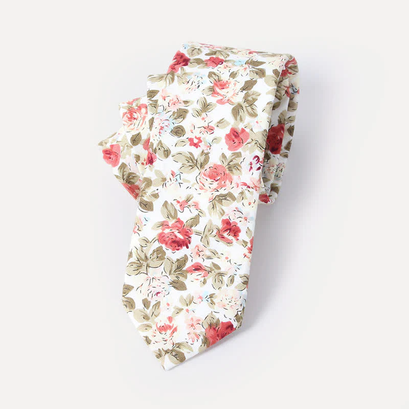 Men's Cute Fresh Flower Pattern Cotton Necktie - Image 3