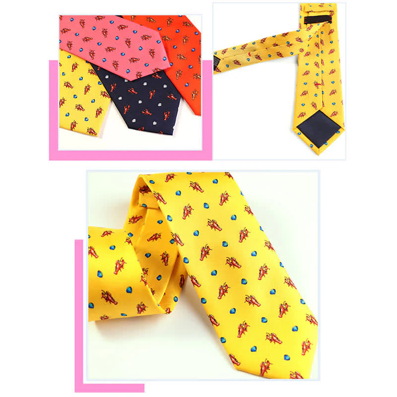 Men's Dancing Animal Motifs Pure Silk Necktie - Image 8