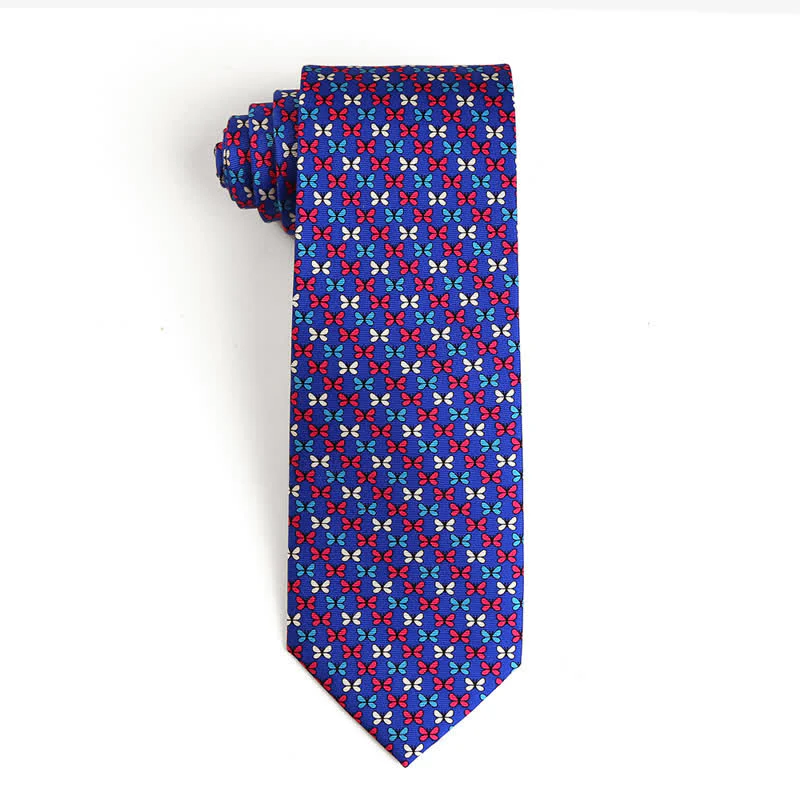 Men's Dancing Butterfly Motifs Pure Silk Necktie - Image 4