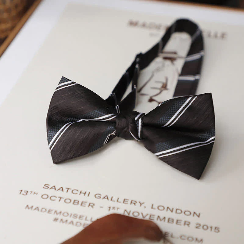 Men's Delicate Vintage Plain Bow Tie - Image 13