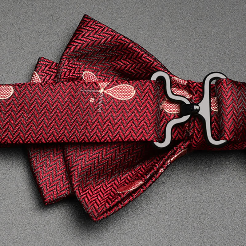 Men's Deluxe Burgundy Tennis Racquet Bow Tie - Image 5