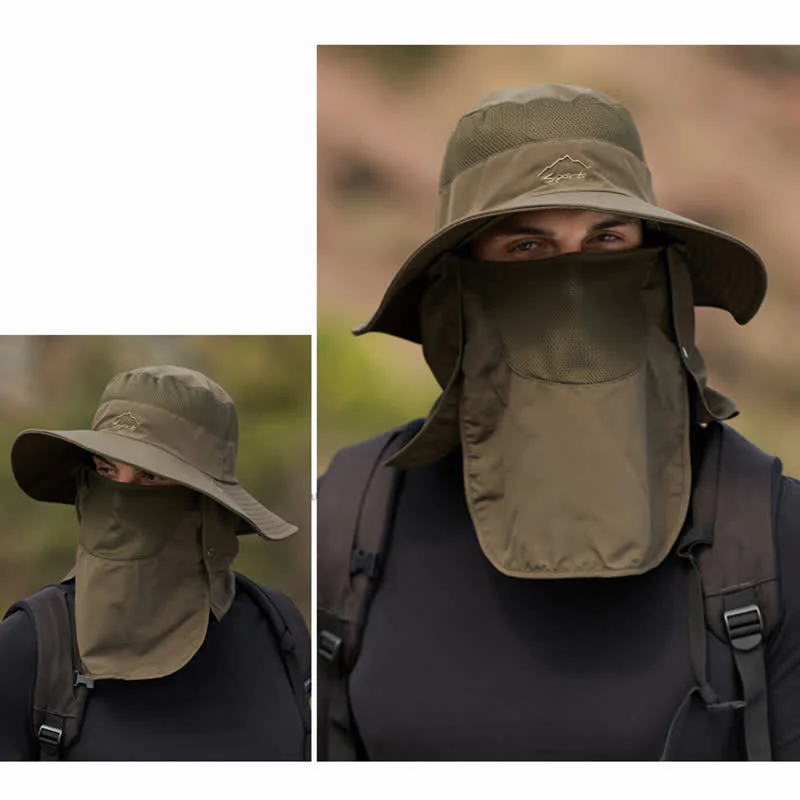 Men's Detachable Face Mask Hiking Bucket Hat - Image 22