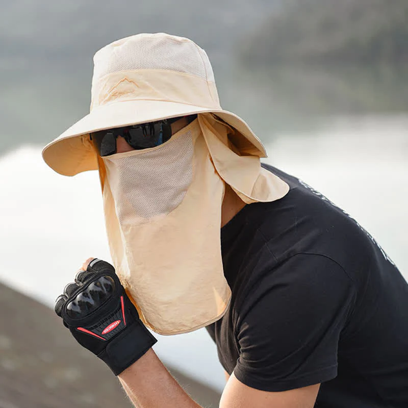 Men's Detachable Face Mask Hiking Bucket Hat - Image 24