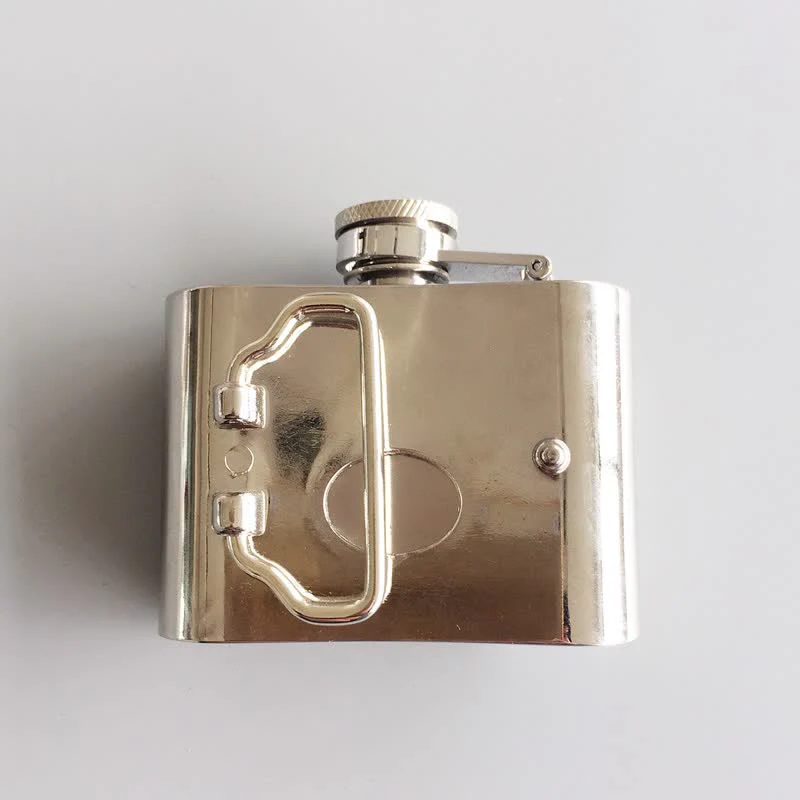 Men's DIY 2oz. Bull Head Leather Belt with Hidden Flask - Image 2