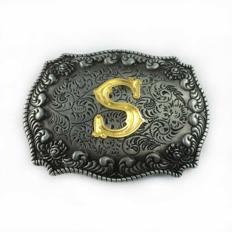 Men's DIY Alphabet Initial Letter Buckle Leather Belt - Image 22