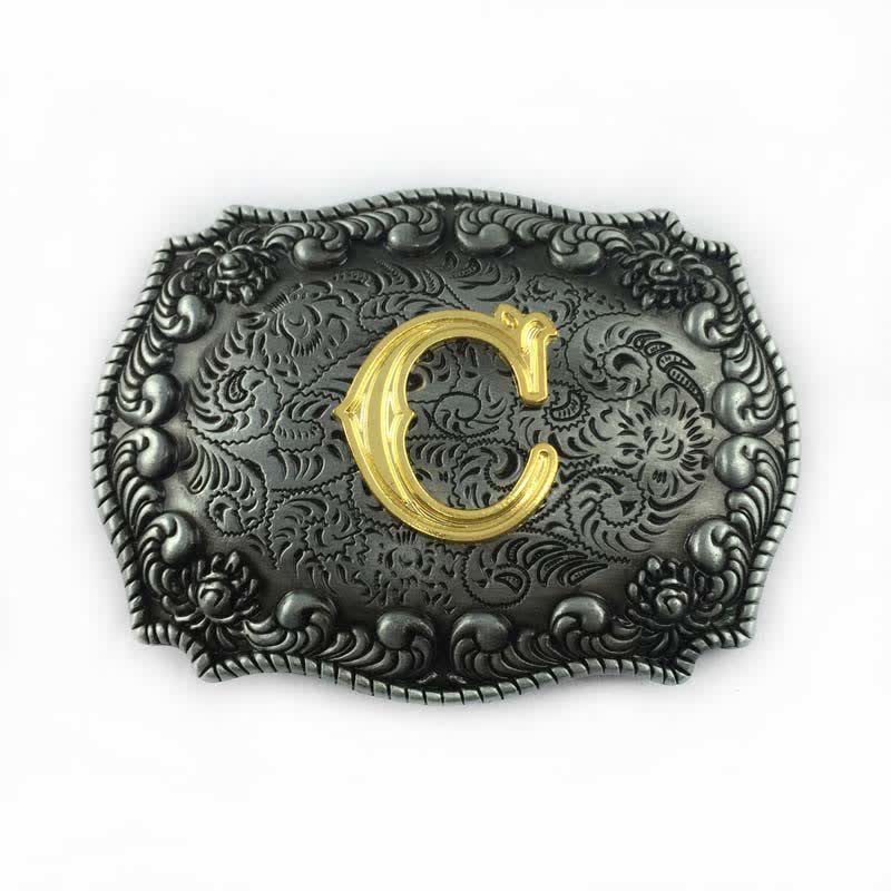 Men's DIY Alphabet Initial Letter Buckle Leather Belt - Image 6