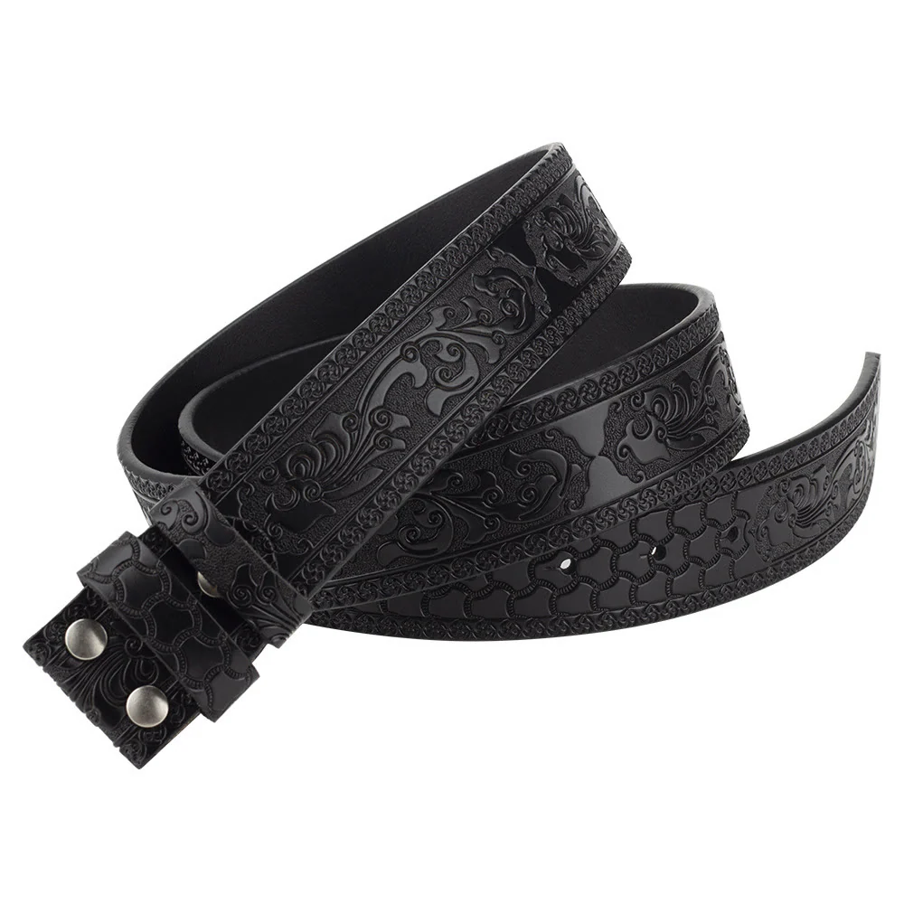 Men's DIY American Flag Cowboy Buckle Leather Belt - Image 13