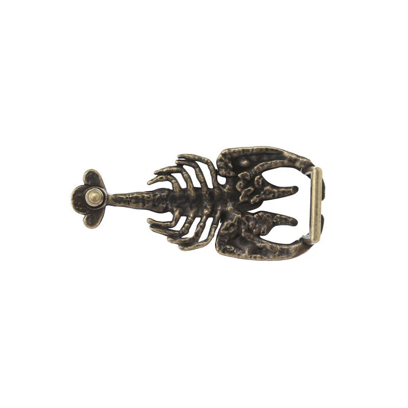 Men's DIY Animal Mini Scorpion Buckle Leather Belt - Image 4