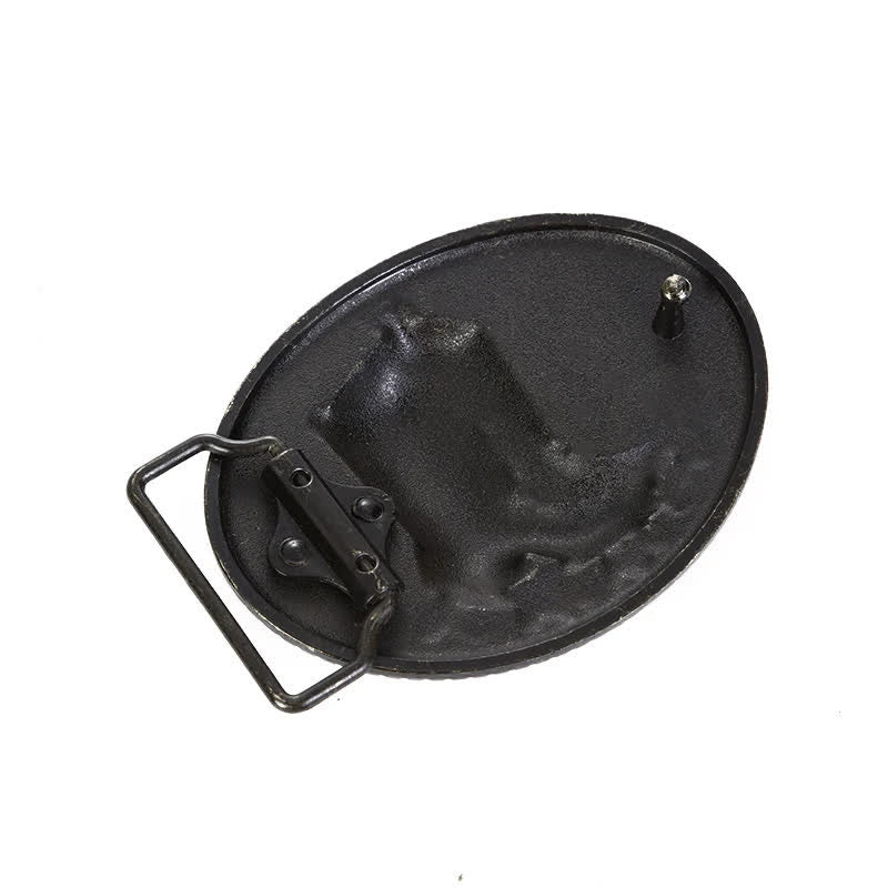 Men's DIY Cowboy Boots Buckle Leather Belt - Image 2