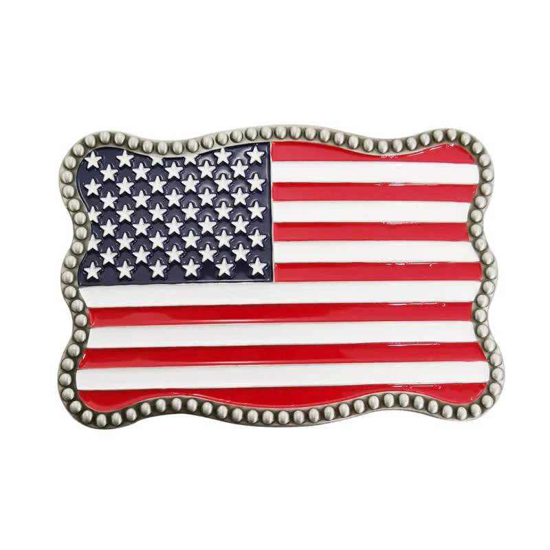 Men's DIY Creative American Flag Card Wallet Buckle Leather Belt - Image 19
